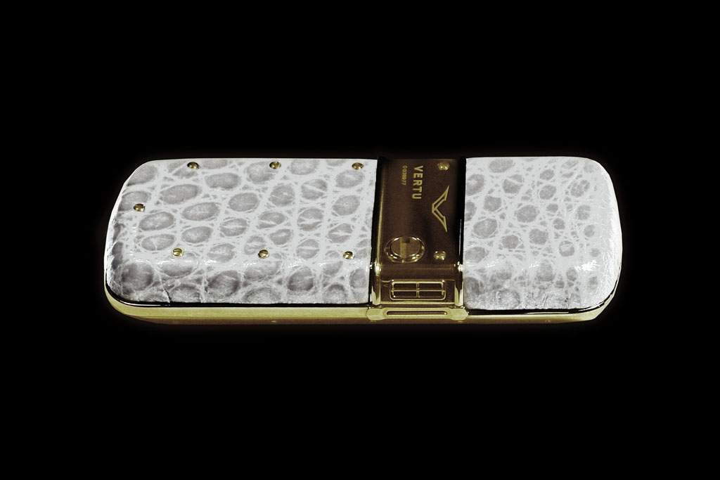 Vertu Constellation Exotic Crocodile Leather MJ Edition - White Skin and Gold Case