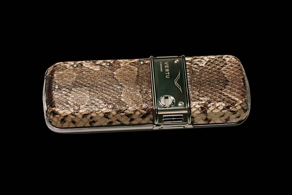VERTU CONSTELLATION EXOTIC LEATHER PYTHON LIMITED EDITION by MJ Mobile Phone from Steel. Rhodium Gilding. Genuine Leather - Python Skin, Super Exclusive